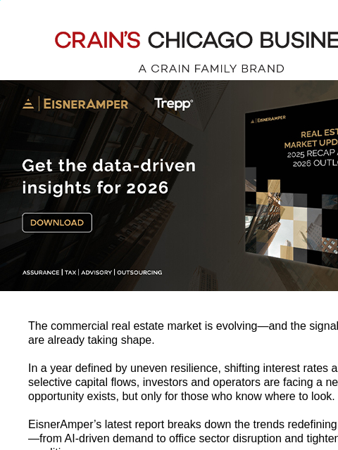 craincontentstudio newsletter: CRE market shifts are here. Are you ready for 2026...