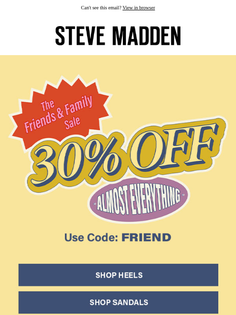 stevemadden newsletter: Sale Is Very Good RN