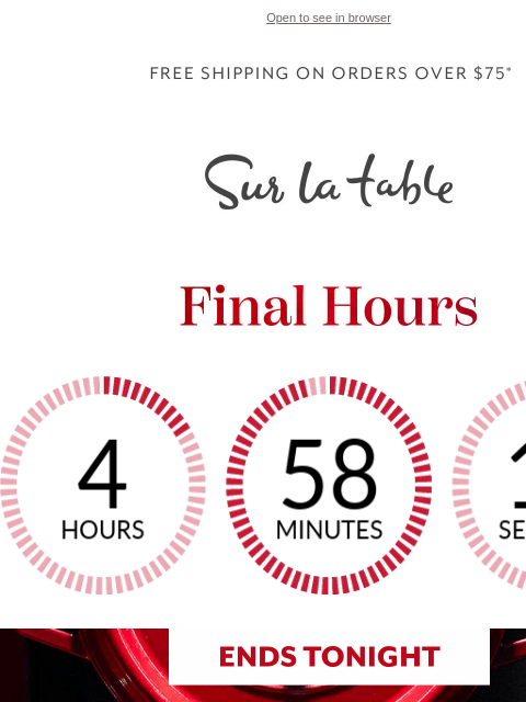 surlatable newsletter: Semi-Annual Sale, up to 60% off ⏲️ final hours 