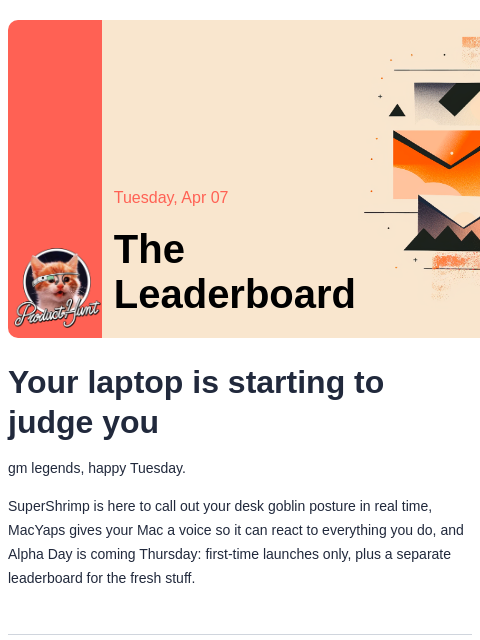 producthunt newsletter: 😸 Make your Mac speak