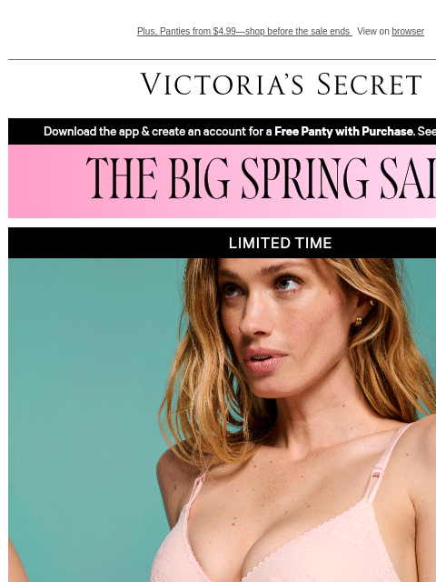 victoriassecret newsletter: $25 Bras? You Read That Right