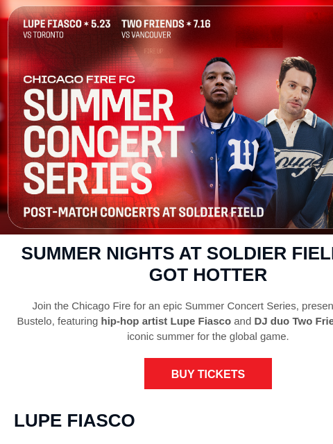 chicagofirefc newsletter: 🎶 The Summer Concert Series is BACK!