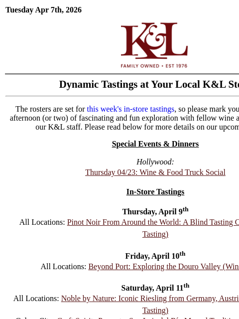 klwines newsletter: Wine & Food Truck Social, Exploring the Douro Vall...