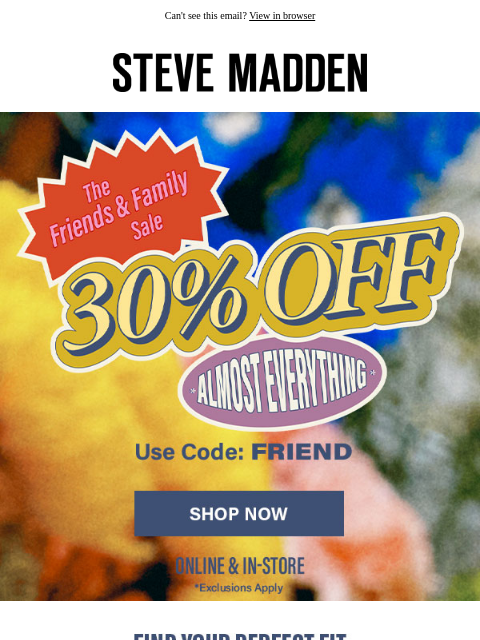 stevemadden newsletter: Your Spring Lineup: 30% Off