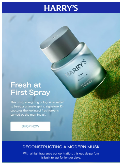 harrys newsletter: “I smell amazing.” –You, wearing Kin.