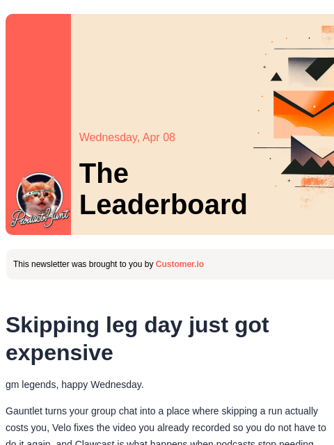 producthunt newsletter: 😸 Strava for gambling