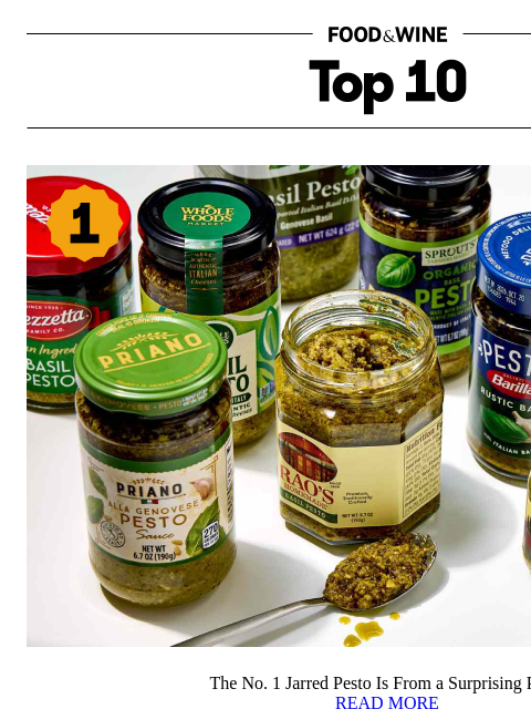 foodandwine newsletter: The No. 1 Jarred Pesto Is From a Surprising Place