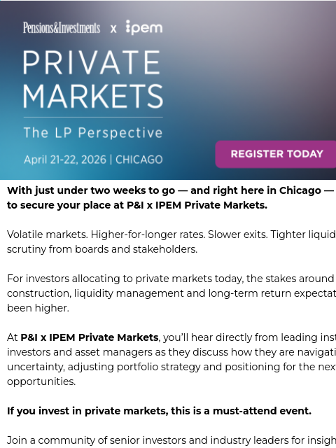 crainpartners newsletter: Right here in Chicago: Join private markets leader...