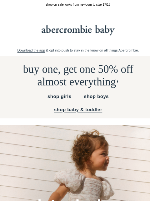 abercrombie newsletter: looks for the whole family
