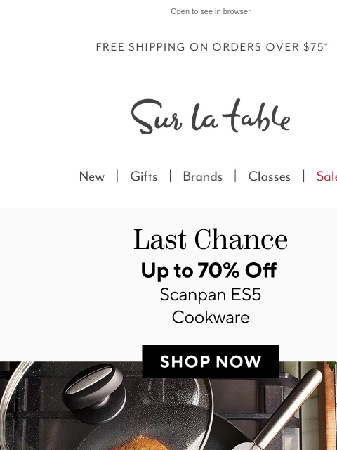 surlatable newsletter: Scanpan ES5 collection, now up to 70% off