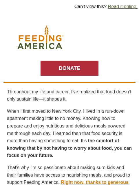 feedingamerica newsletter: Why I'm supporting Feeding America