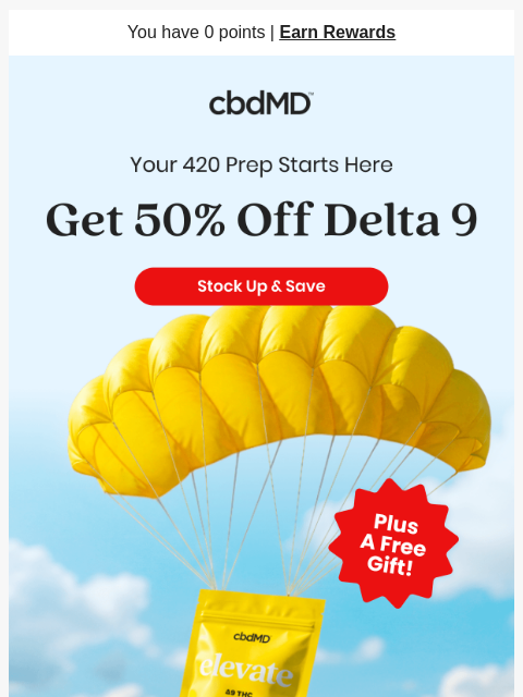 cbdmd newsletter: Get Ready for 420 with 50% Off Delta 9