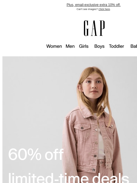 gap newsletter: Just a few hours left for 60% off deals