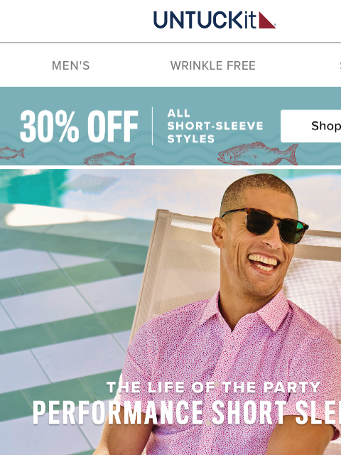 untuckit newsletter: 30% Off: Short Sleeves That Do It All