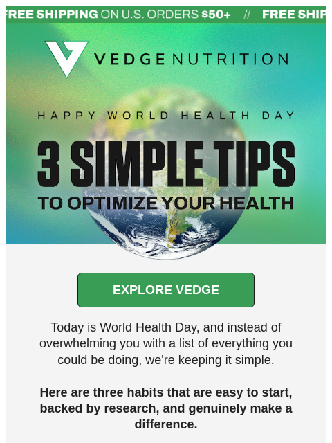 vedgenutrition newsletter: 3 Tips Actually Worth Following 🌍