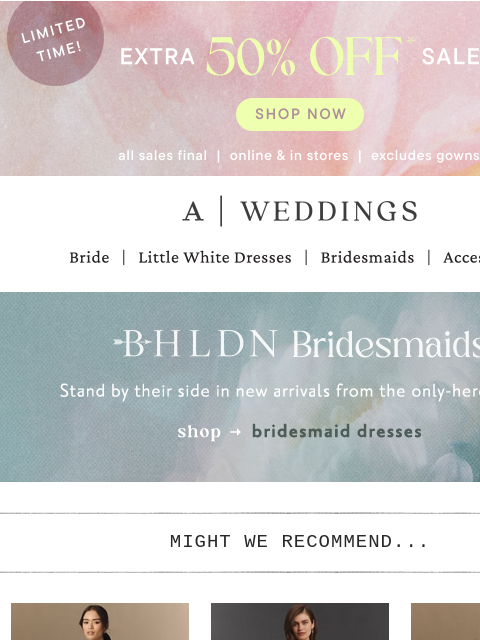 anthropologie newsletter: Right now: Extra 50% off SALE