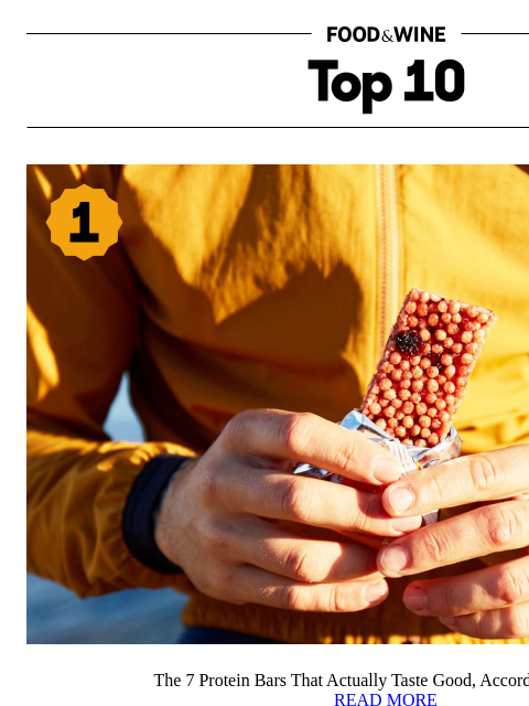 foodandwine newsletter: 7 Protein Bars That Actually Taste Good