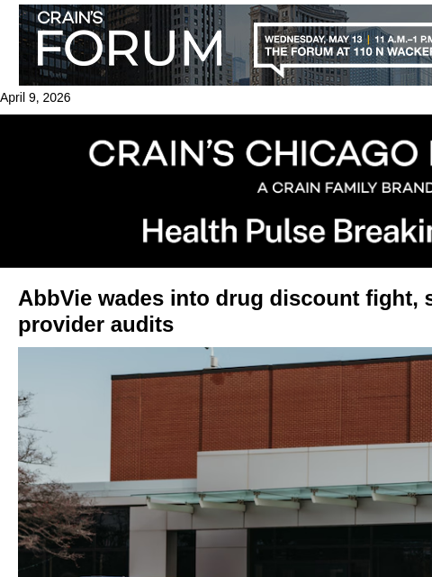 crainalerts newsletter: AbbVie jumps into 340B fight