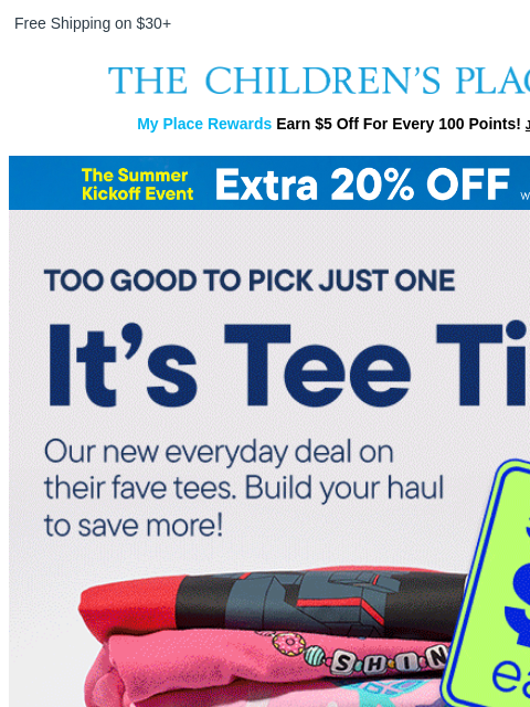 childrensplace newsletter: Stack Up. Stock Up. Shop Graphic Tees!