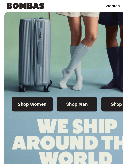 bombas newsletter: FYI, We Ship Worldwide