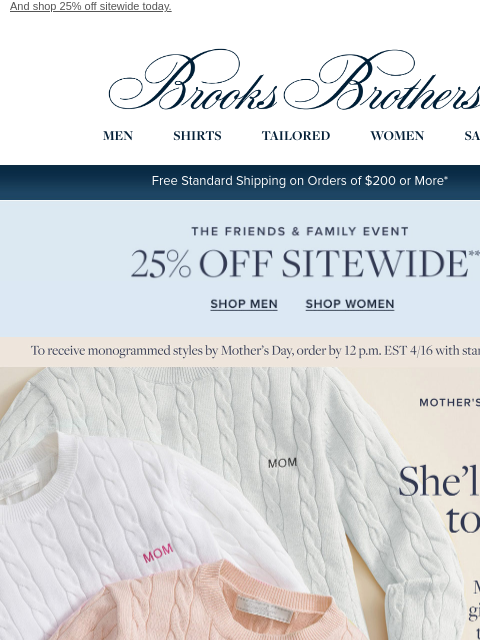 brooksbrothers newsletter: Elevate mom’s gift with a monogram