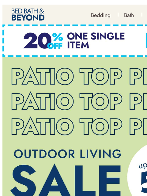 bedbathandbeyond newsletter: Top-rated patio sets, rugs & more—up to 50% off