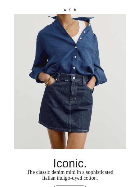 ayr newsletter: you need a denim mini skirt