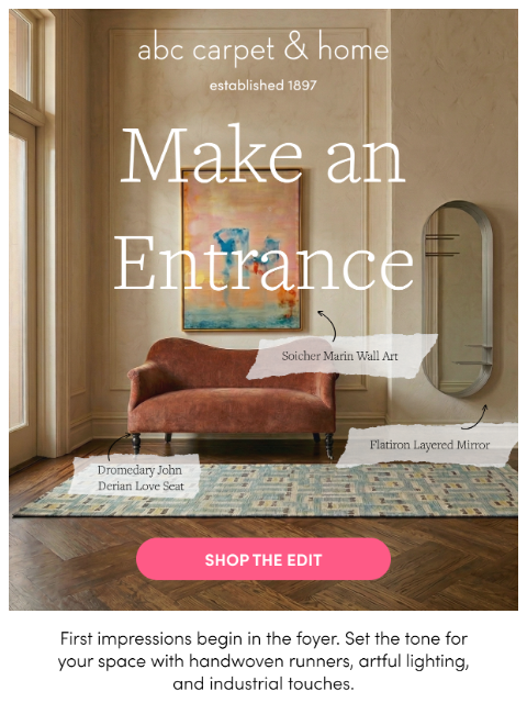 abchome newsletter: The Entryway Edit