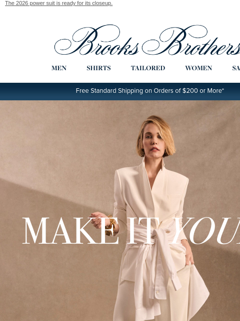 brooksbrothers newsletter: Leslie Bibb makes our tailoring hers