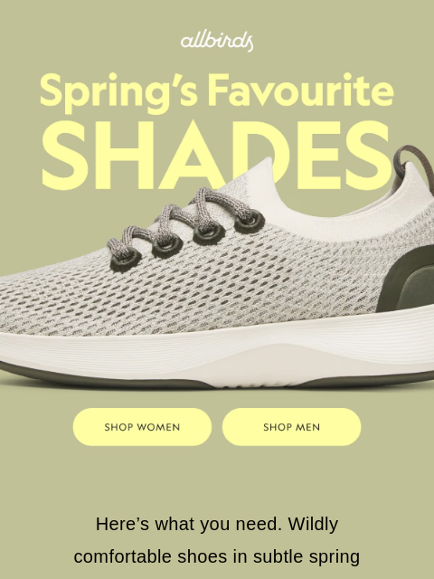 allbirds newsletter: Breezy Shoes In Spring Shades