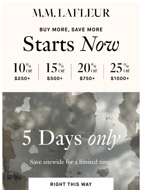 mmlafleur newsletter: Save up to 25% Sitewide 🌷