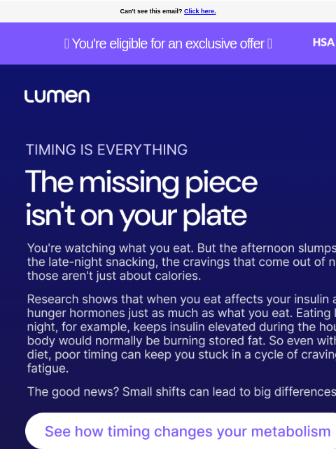 lumen newsletter: Eating well but still tired and snacking by 9pm?