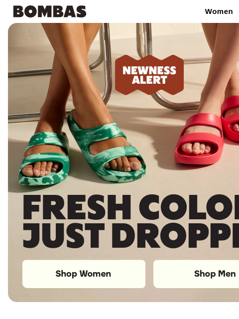 bombas newsletter: Coming in Hot: Fresh Slides + Sandals