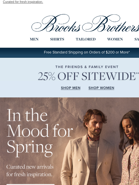 brooksbrothers newsletter: New: 25% off your spring mood board