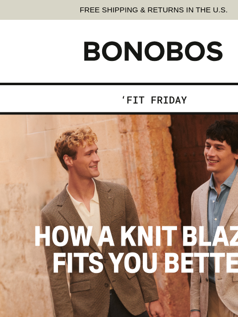 bonobos newsletter: Knit Blazer: Fit That Feels Better
