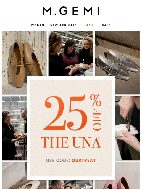 mgemi newsletter: The Una. 25% Off.