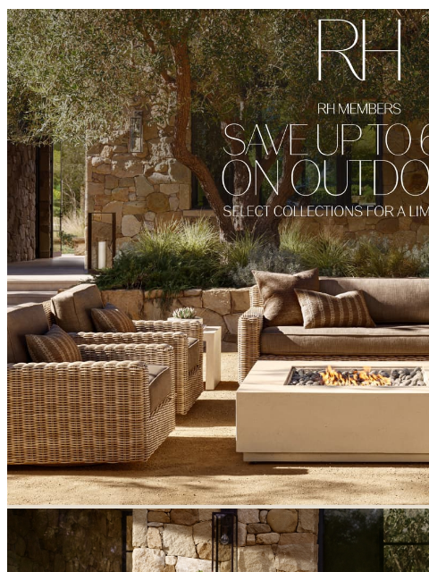 rh newsletter: Save Up to 65% on Woven Outdoor Collections