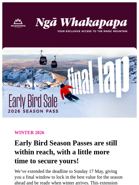 whakapapa newsletter: Your Maunga Update, 10th April 2026 ⛰️