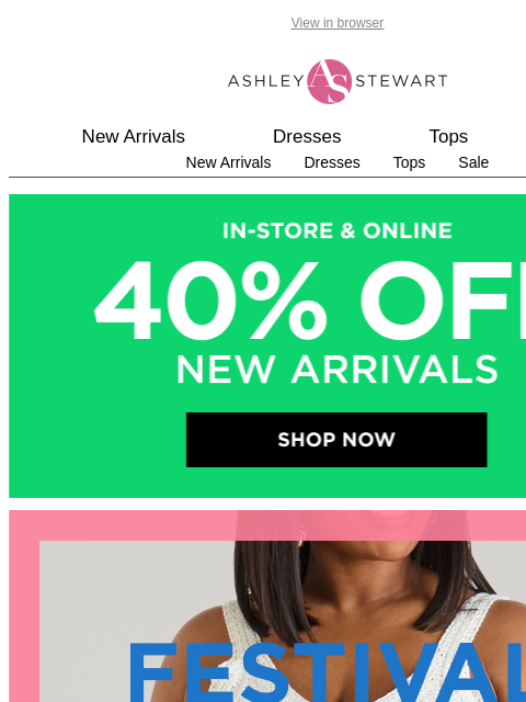 ashleystewart newsletter: Main stage style ✨ Time to get your festival fit!