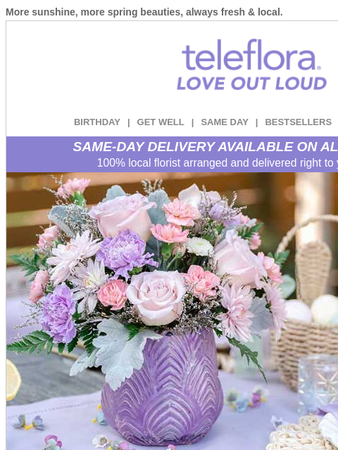 teleflora newsletter: 20% Off | Bloom Into Spring🌸