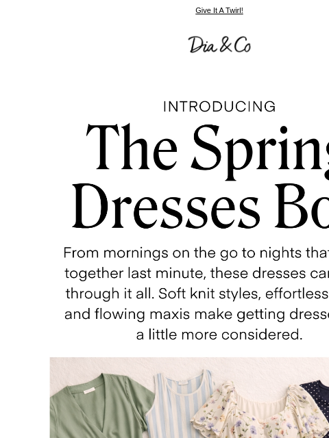 dia newsletter: The Spring Dresses Box has arrived.