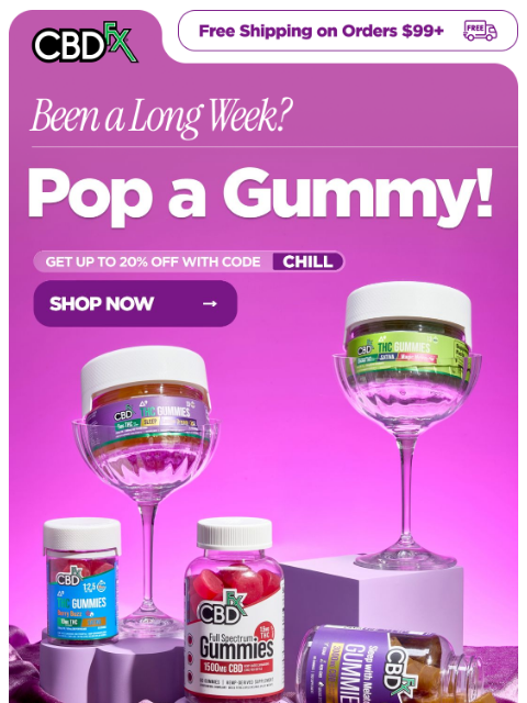 cbdfx newsletter: Take the edge off your evening with CBD & THC gumm...