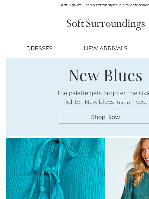 softsurroundings newsletter: New-in Blue Hues