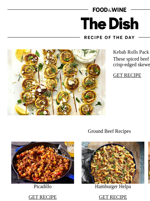 foodandwine newsletter: Kebab Rolls