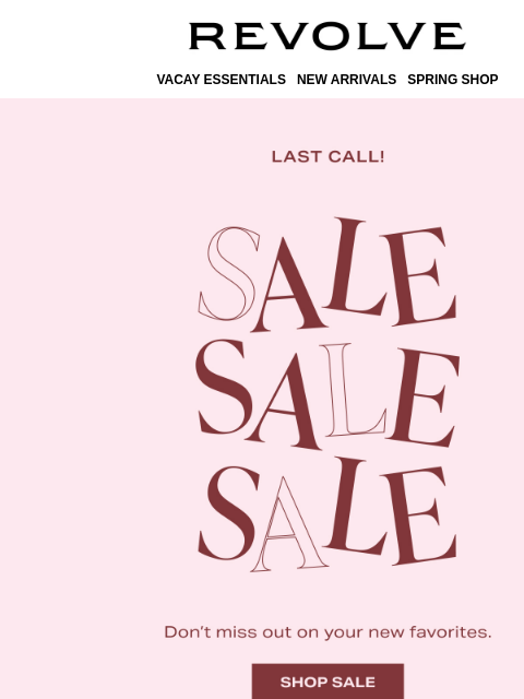 revolve newsletter: SALE ENDS SOON