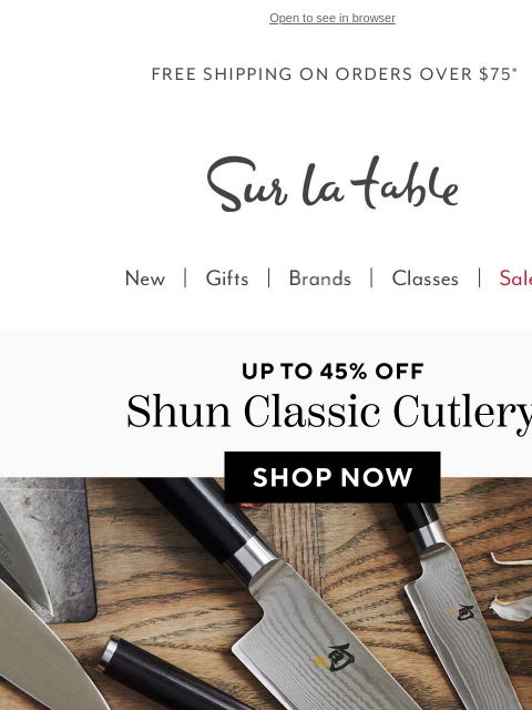 surlatable newsletter: Shun sale + new Wüsthof worth the switch.