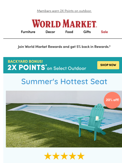 emailworldmarket newsletter: Make your outdoor space your happy place 😎