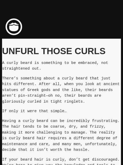 beardbrand newsletter: How to care for a curly beard