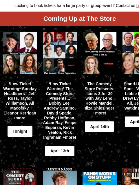 hive newsletter: Coming Up at The Store! Bobby Lee, Andrew Santino,...