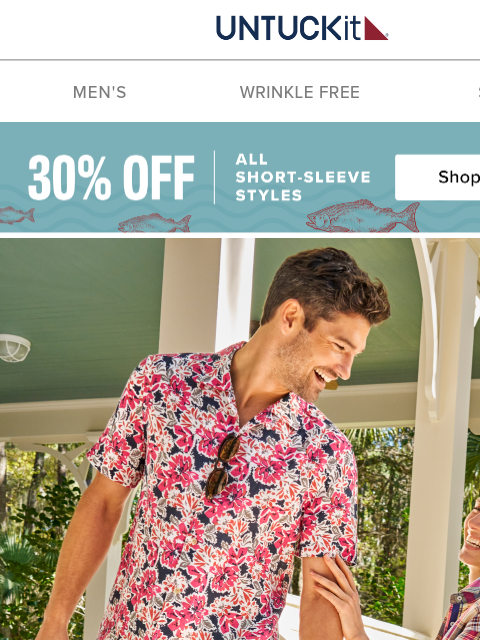 untuckit newsletter: 30% Off Short Sleeves That Make Your Arms Look Gre...